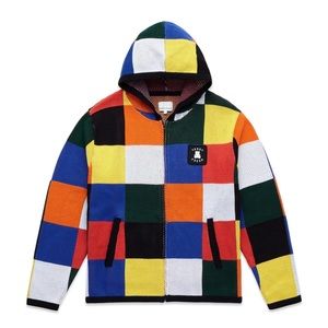 Teddy Fresh Patchwork Knit Zip-Up